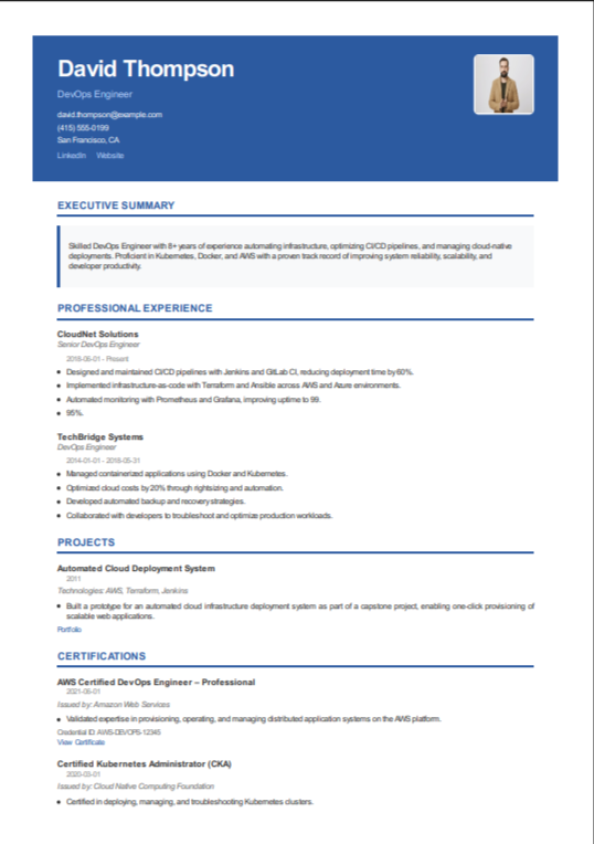 Tech Stack Resume Template